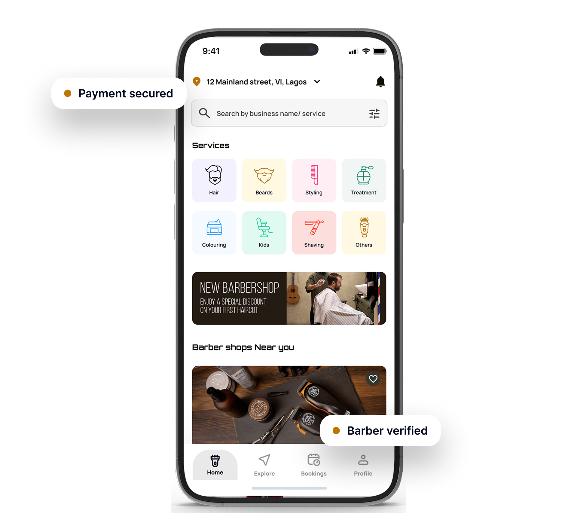 BarberSpot Mobile App on Smartphone